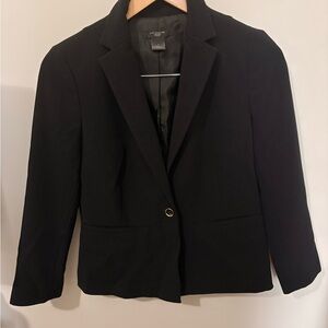 Ann Taylor Black Women's Tailored Single-Button Blazer and Cropped Pant Suit